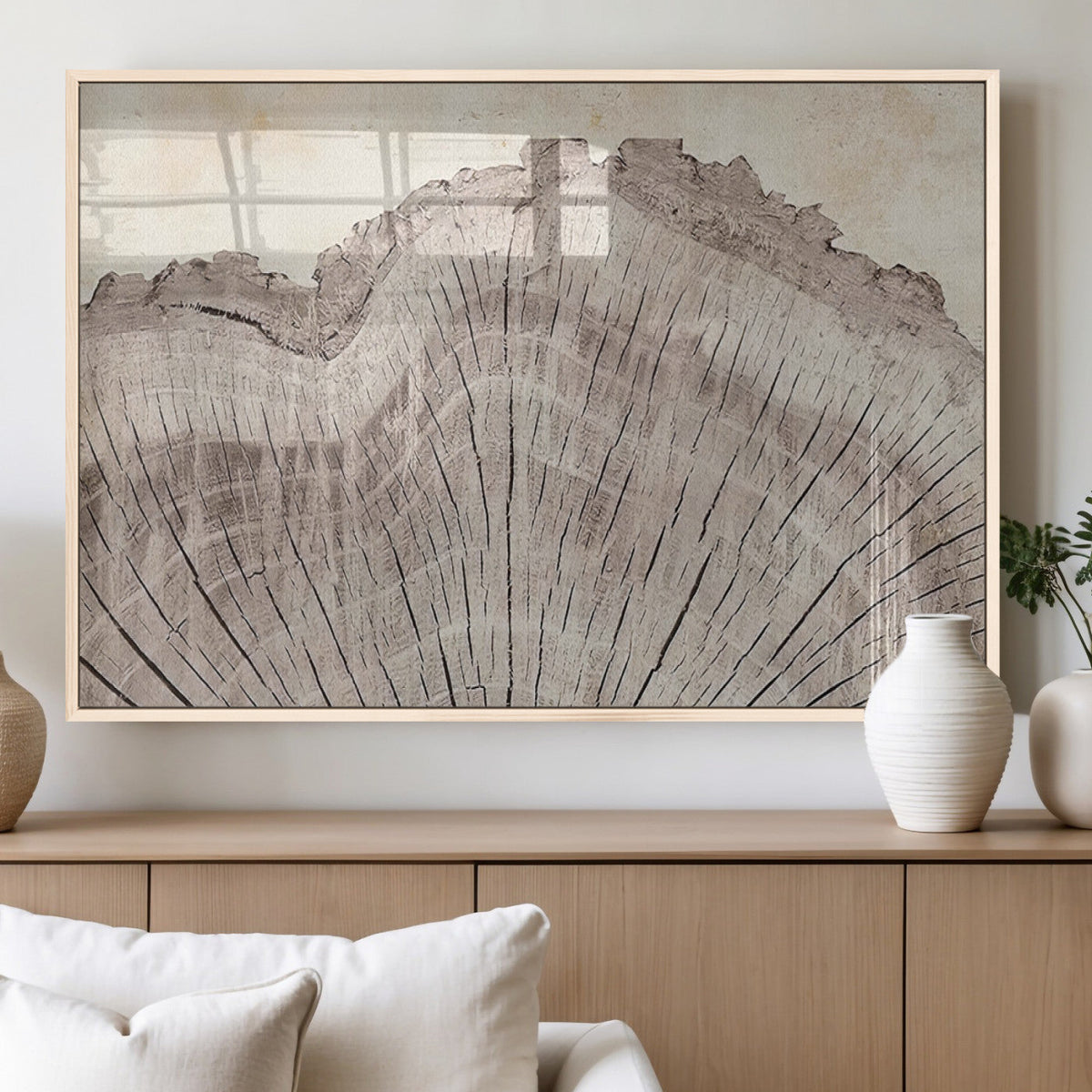 Tree Ring Wall Art Triptych, Rustic Wood Ring Canvas Print,
