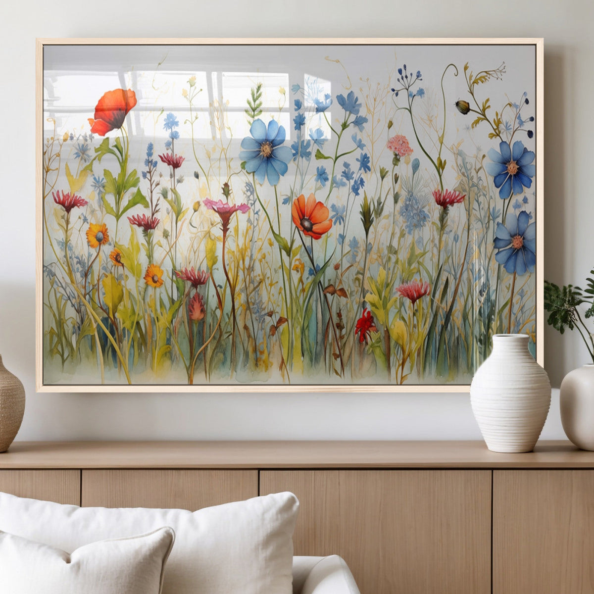 Colorful Wildflower Canvas Wall Art - Vibrant Floral