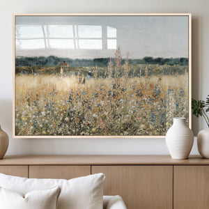 Wildflower Field Wall Art Canvas | Nature-Inspired Landscape