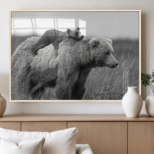 Bear and Cub Wall Art Canvas | 399 Bear Cub