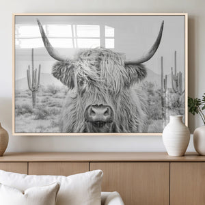 Rustic Charm | Cow Longhorn Black White Bighorn Wall Art