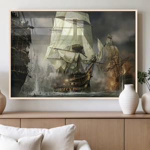 Pirate Ship War Wall Art Canvas Print