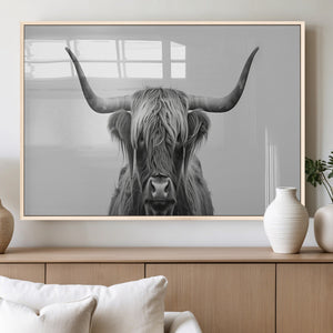 Farmhouse Longhorn Wall Art Canvas Print, Longhorn Texas
