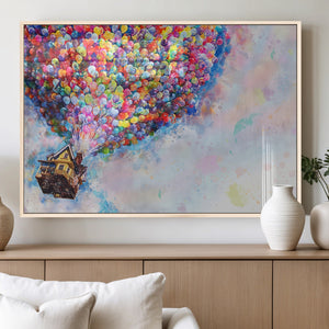 Don't Look Up Movie Canvas Wall Art - Vibrant Floating House