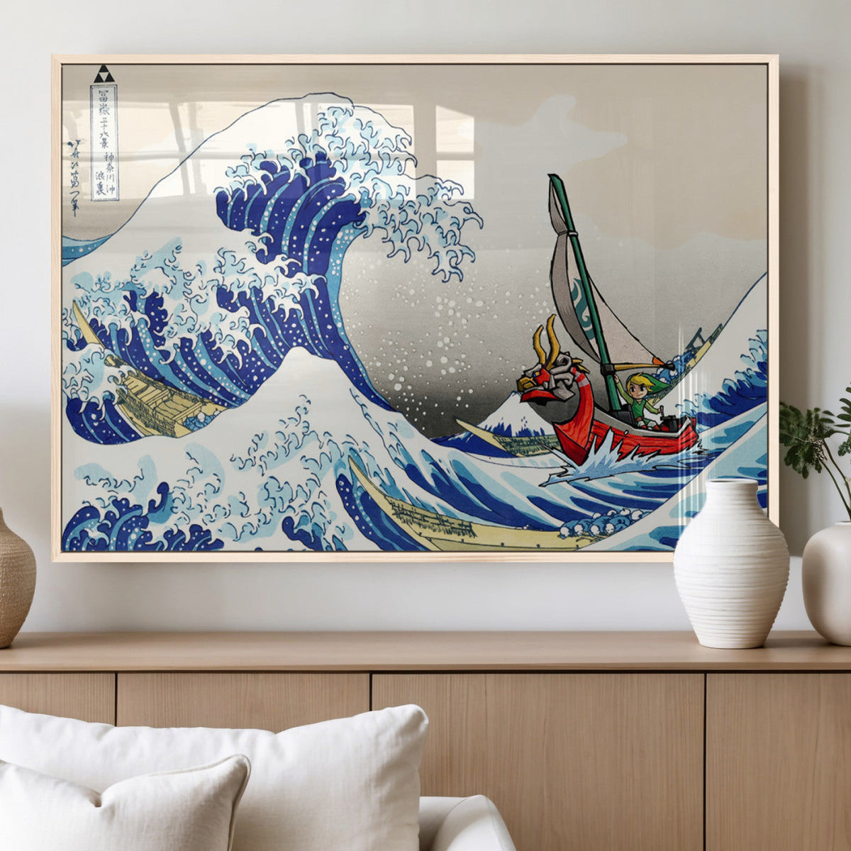 Katsushika Hokusai Kanagawa Giant Wave Wall Art Canvas Print