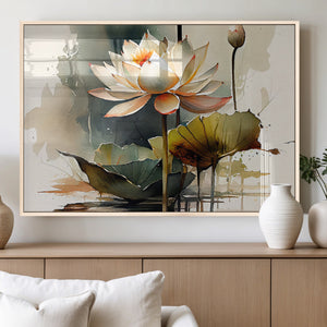 Lotus Flower Watercolor Canvas Print – A Symbol of Serenity