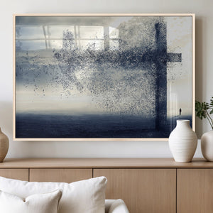 Jesus and the Fading Cross Wall Art Print – Symbol of Faith,