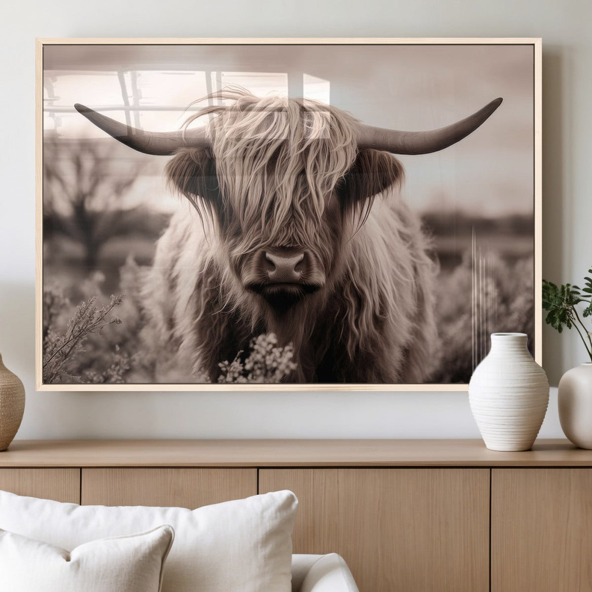 Scottish Cow Longhorn Wall Art Canvas Print