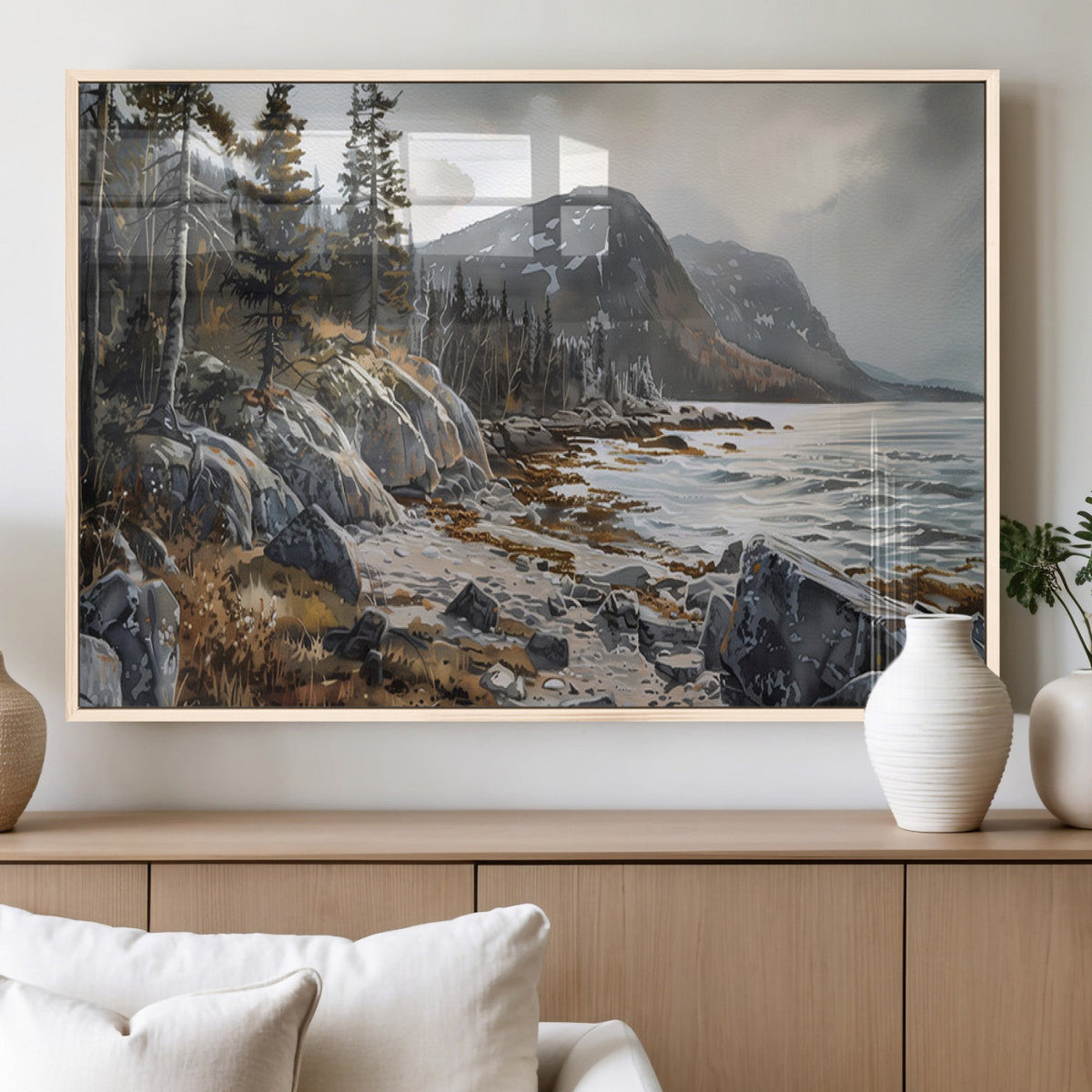 Serene Coastal View of Acadia National Park - Stunning