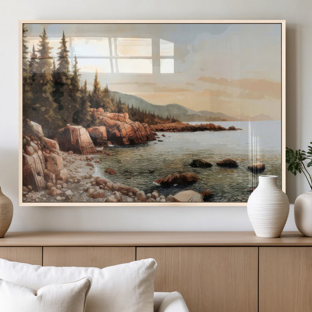 Serene Coastal View of Acadia National Park Wall Art -