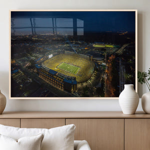 Michigan Stadium Night Game Wall Art – Sports Arena Aerial