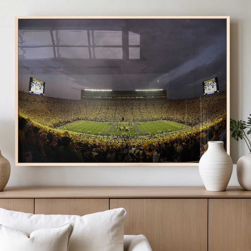 Michigan Wolverines Print - Michigan Stadium Wall Art Canvas