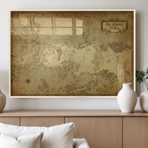 Vintage Game of Thrones Map Wall Art | Westeros and Essos
