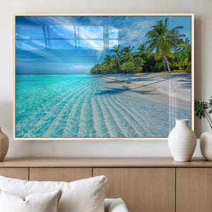 Tropical Beach Wall Art Canvas Print - Serene Ocean
