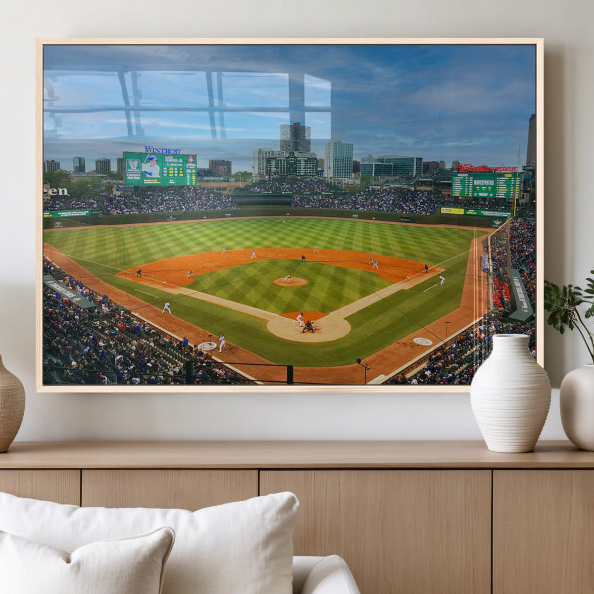 Wrigley Field Chicago Cubs Panoramic Canvas Print –