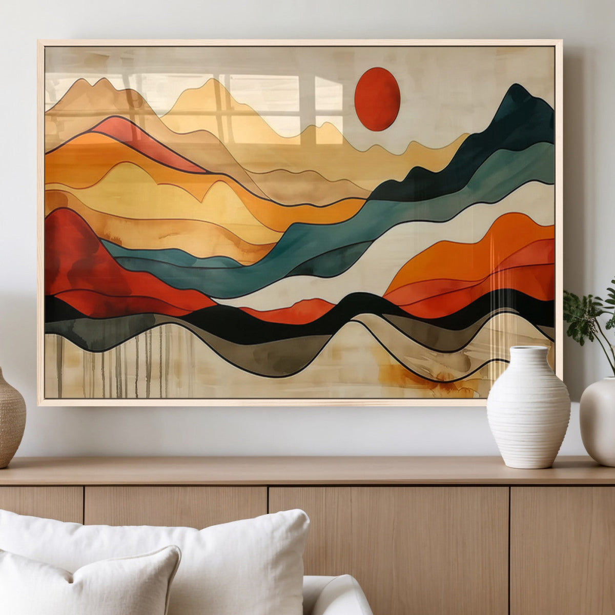 Mid Century Wall Art Print  - Abstract Woodland Print -