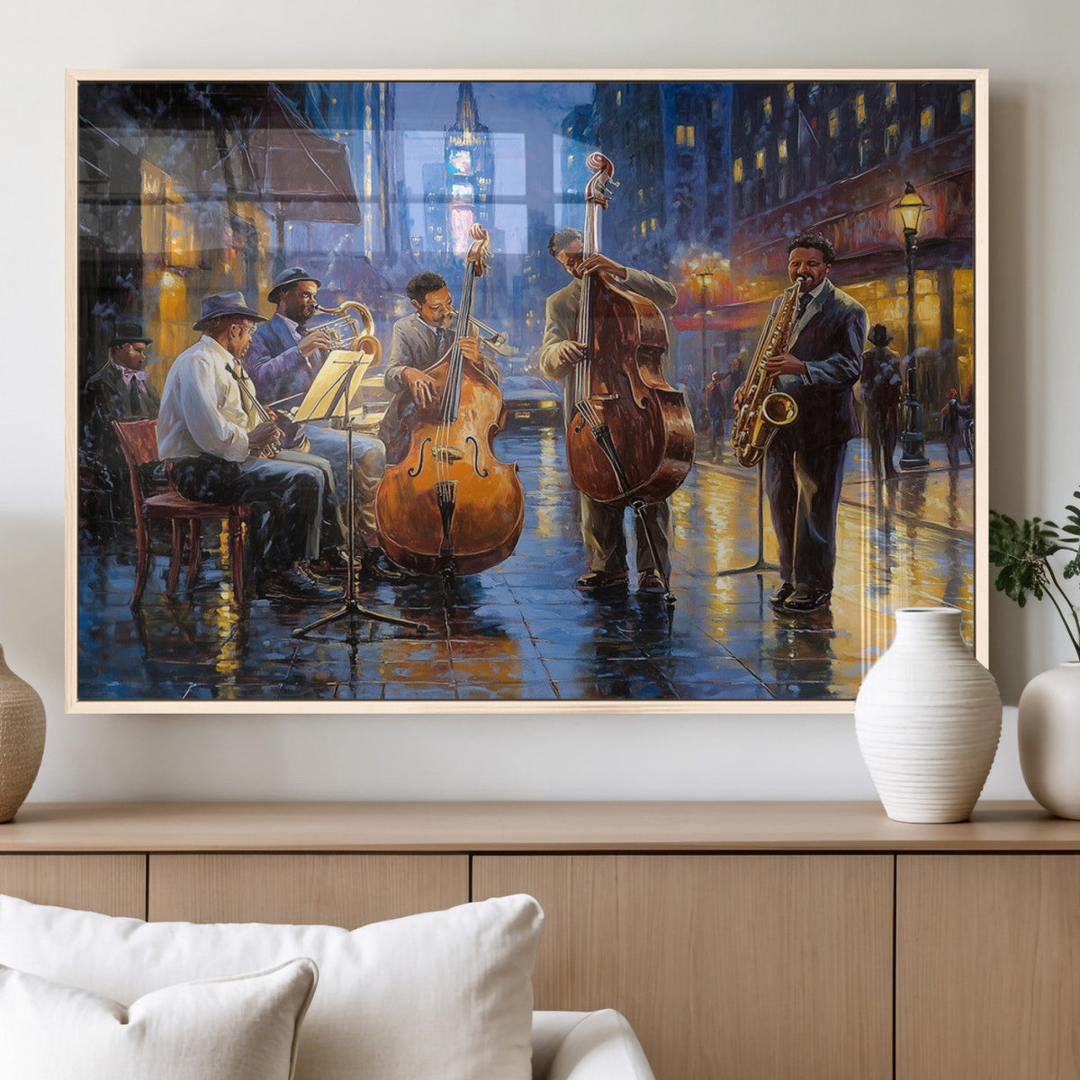 Colorful Jazz Wall Art - African American Music Canvas Print