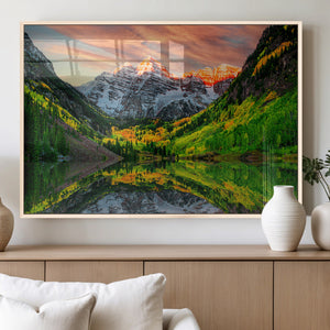 Maroon Bells Lake Wall Art Canvas Print – Framed Majestic