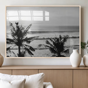 Tropical Coastline Wall Art Canvas Print – Framed Palm Trees