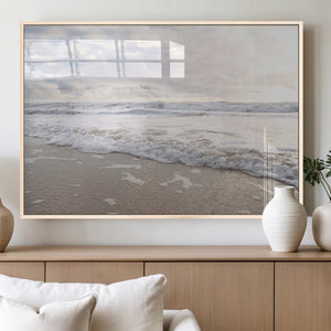 Ocean Waves Wall Art Canvas Print – Framed Coastal Shoreline