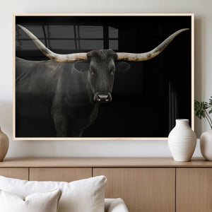 Longhorn Cattle Wall Art Canvas Print – Framed Texas Ranch