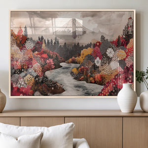 Mountain Wall Art Canvas Print – Framed Autumn Forest