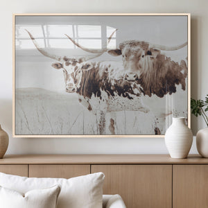 Longhorn Wall Art Canvas Print – Framed Western Cow Canvas