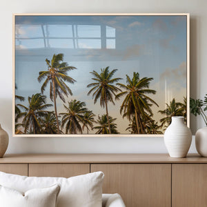 Palm Trees Wall Art Canvas Print – Framed Tropical Vibes Art