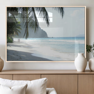 Tropical Beach Wall Art Canvas Print – Framed Serene Ocean