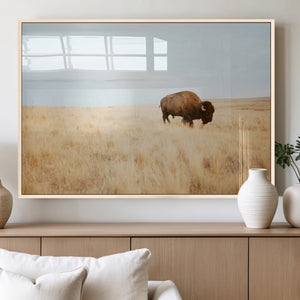 Buffalo Wall Art Canvas Print – Framed Western Wildlife