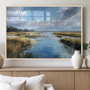 Marshland Wall Art Canvas Print – Serene Water Reflection