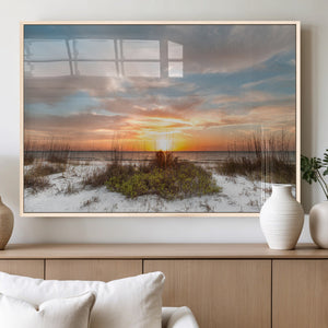 Sunset Beach Wall Art Print – Coastal Canvas Ocean Landscape