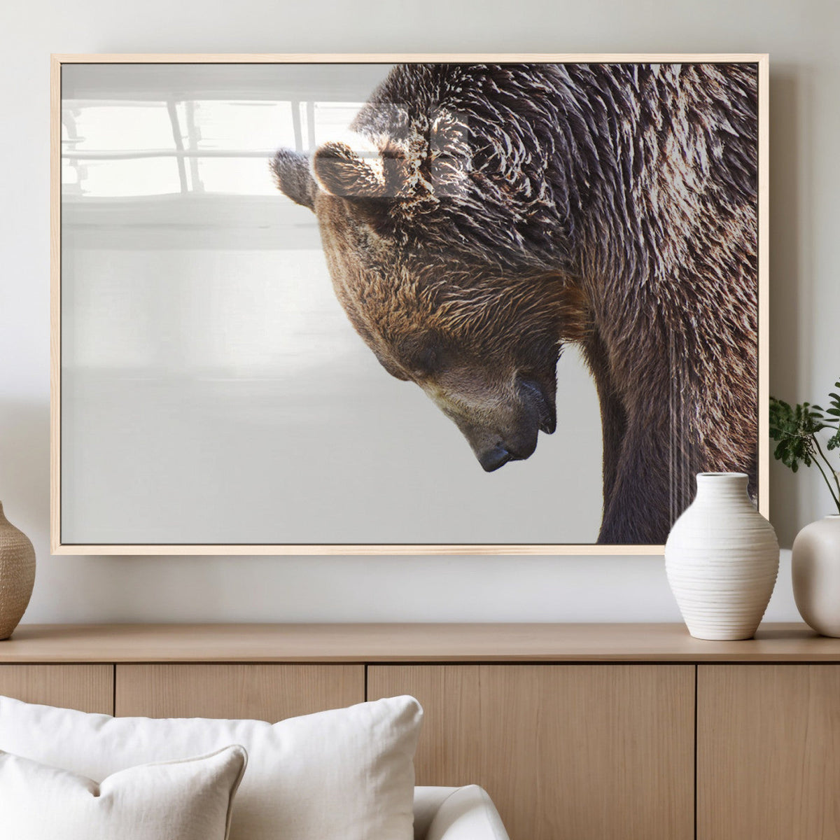 Grizzly Bear Canvas Wall Art Print – Framed Wildlife Nature