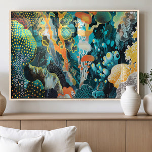 Vivid Underwater Coral Reef Wall Art Canvas Print,