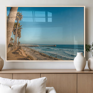 Scenic Beach Wall Art Canvas Print – Tall Palm Trees, Sandy