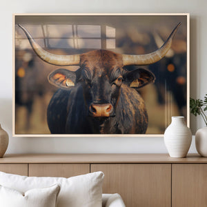 Majestic Texas Longhorn Bull Rustic Farm Animal Strong