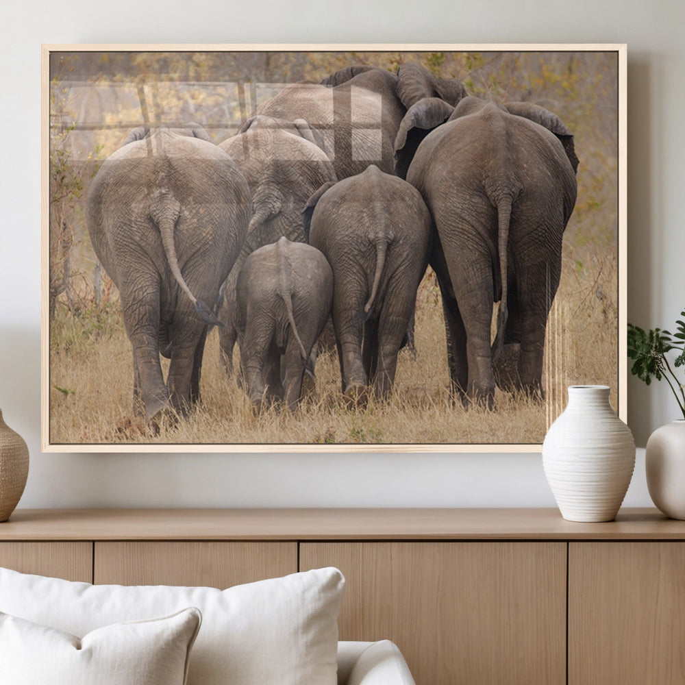 Wild Elephant Wall Art Canvas Print