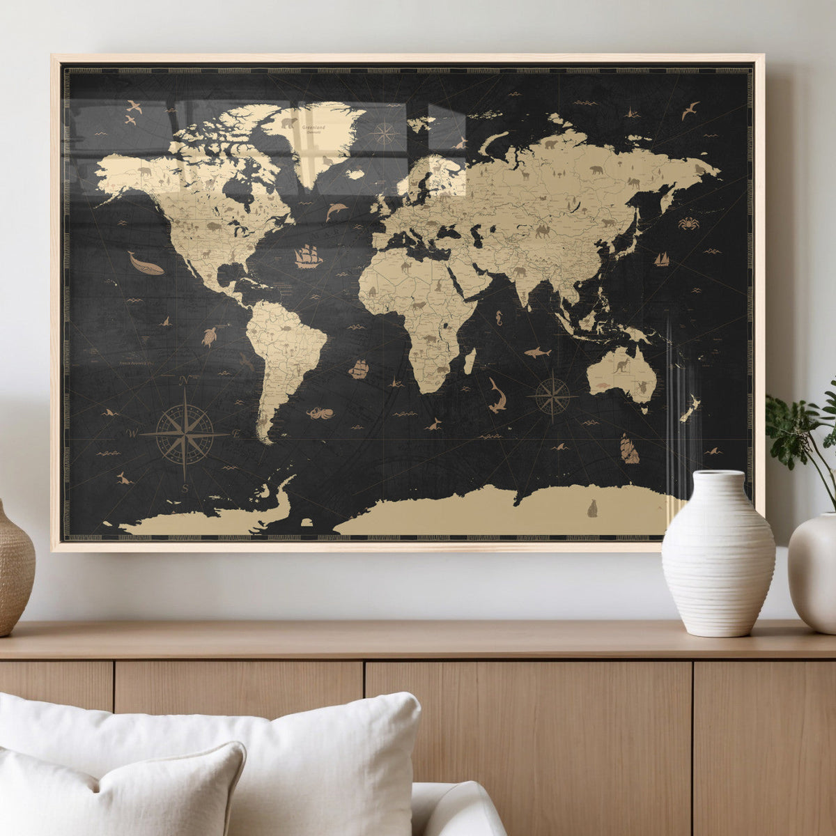 World Map Canvas Print – Detailed Map of the World Wall Art