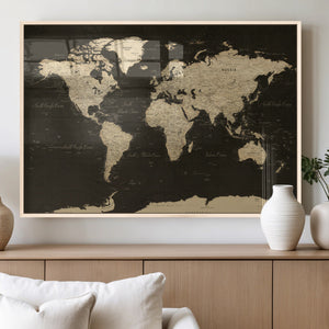 World Map Canvas Print – Framed World Map Wall Art for