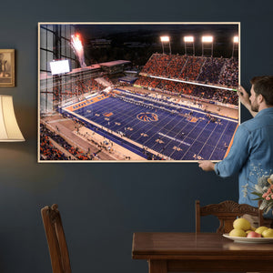 Boise State Stadium Large Wall Art Canvas Print for Living