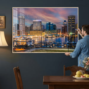 Baltimore Skyline Wall Art Canvas Print, Baltimore Downtown