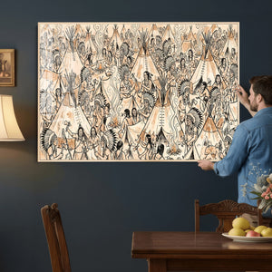 Native American Indian Wall Art Canvas Print - Abstract