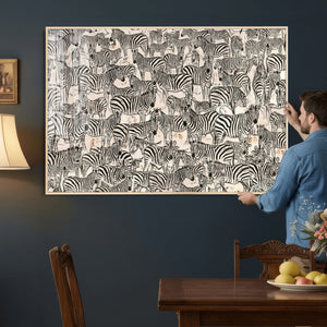 Abstract Zebra Wall Art Canvas Print for Farmhouse Decor