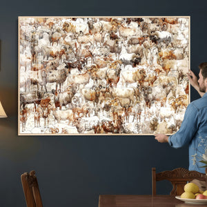 Farmhouse Bighorn Sheep Wall Art Canvas Print - Abstract