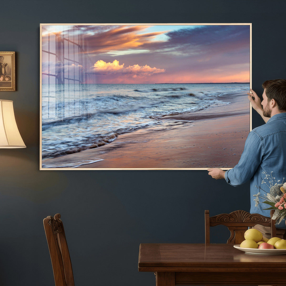 Ocean Sunset Wall Art Canvas Print – Coastal Beach