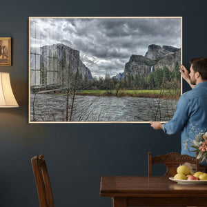 Yosemite Valley River Wall Art Canvas Print, Granite Cliffs