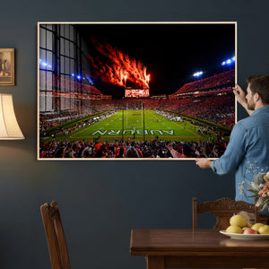 Auburn Stadium Wall Art Canvas Print, College Football Night