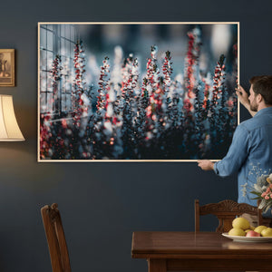 Winter Heather Wall Art Canvas Print, Frosted Floral Nature