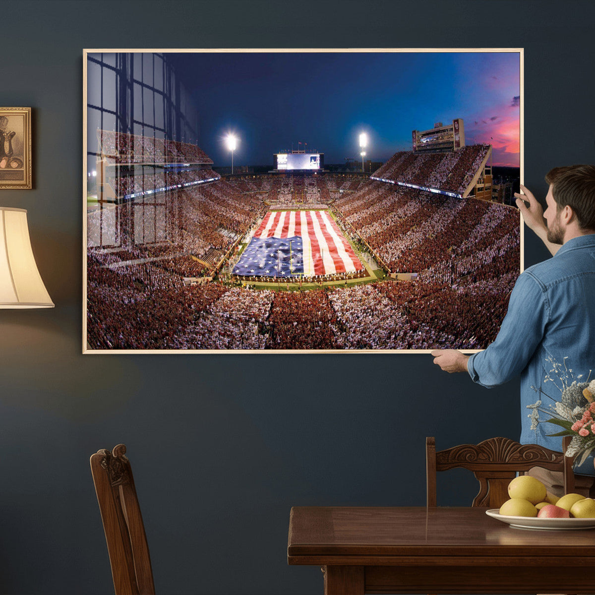 Oklahoma Memorial Stadium Wall Art Canvas Print – Oklahoma