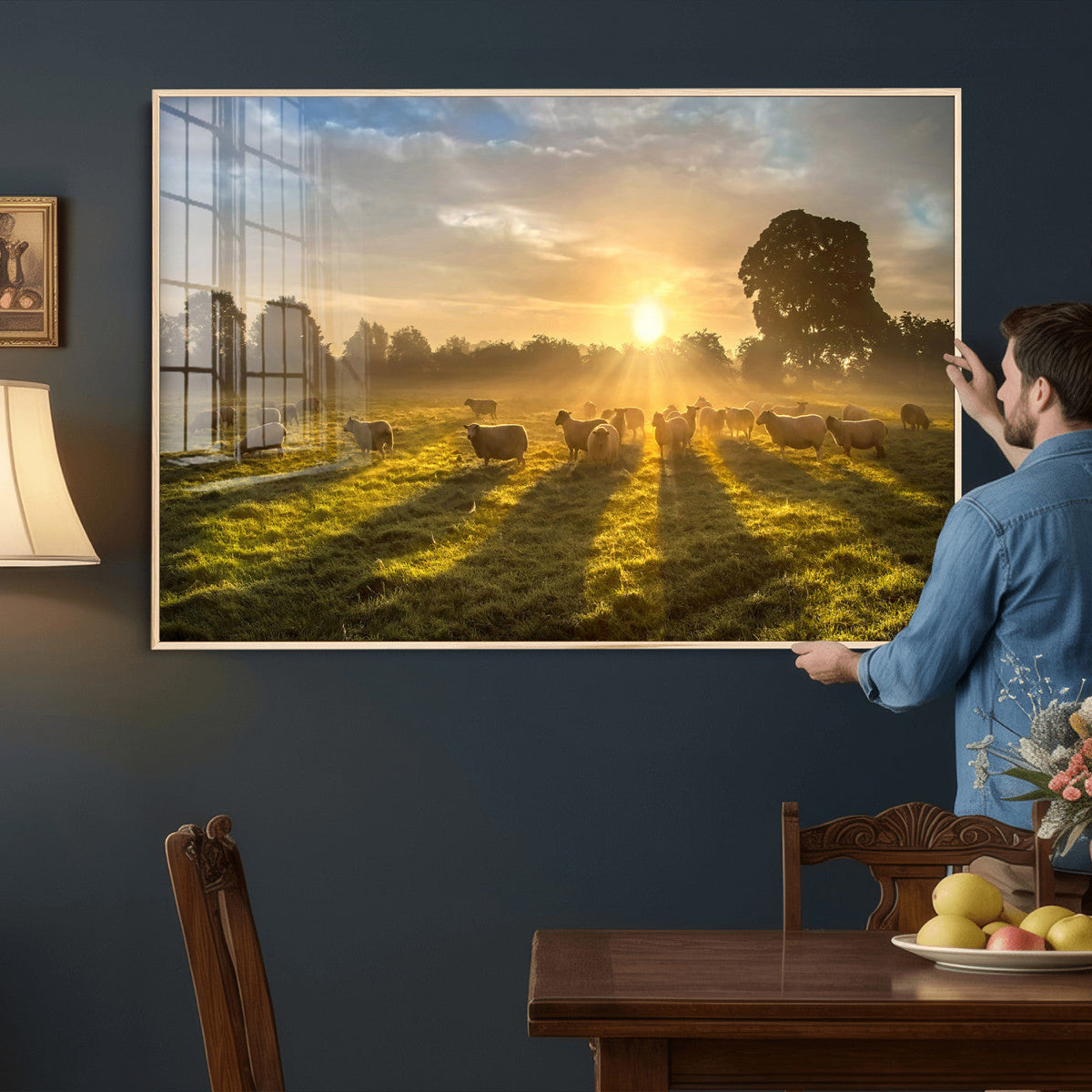 Sheep Wall Art Canvas Print – Rural Farm Animal Artwork